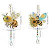 2Pcs Diamond Painting Acrylic Double Sided Honrybee Wind Chime Suncatcher with Crystal Hanging Pendant