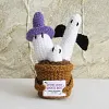 (Finished Product)Crochet Flower Potted Doll with Positive Card Desktop Ornaments, Potted Plants, Bouquets Gift Home Decor