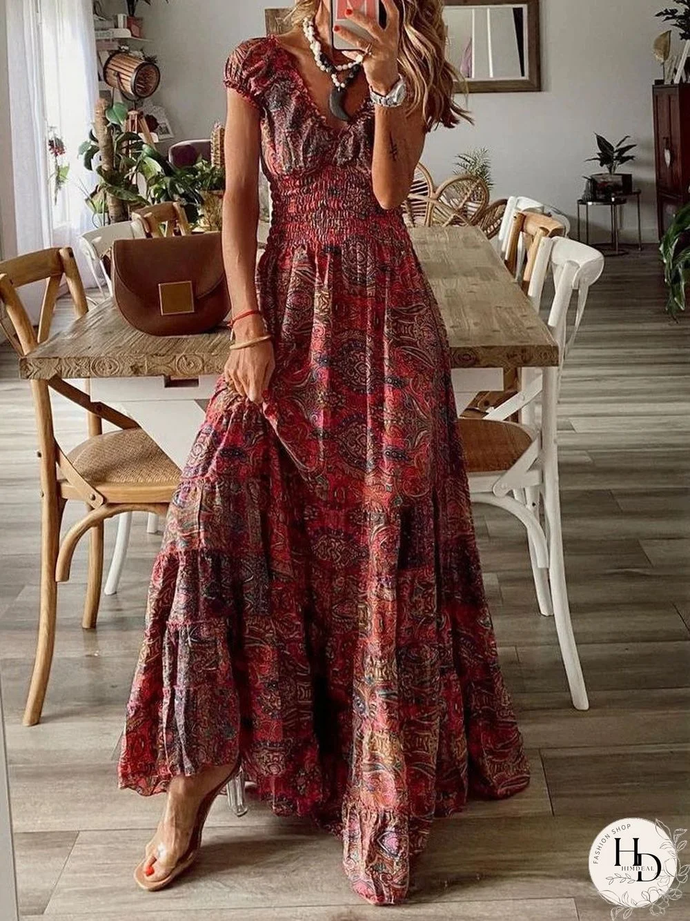 Stop and Stare Paisley Print Maxi Dress