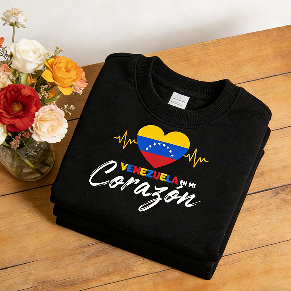 Venezuela In My Heart Crew Neck Sweatshirt artswardrobe