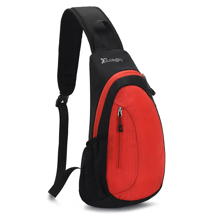 Chest Backpack Large Capacity Shoulder Bag Chest Pouch for Sports (Orange)