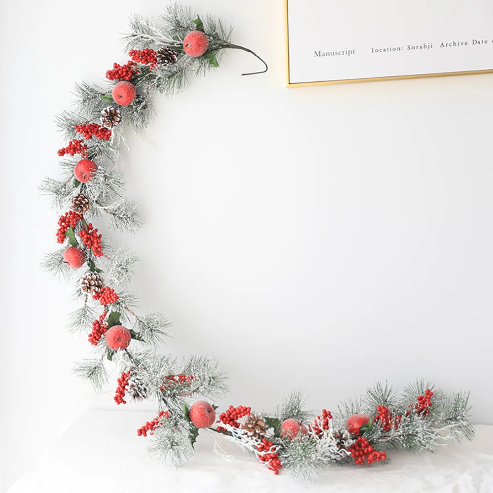 New Christmas red fruit rattan decoration garland hotel window decoration