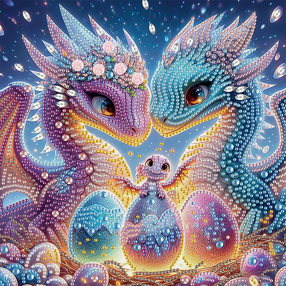 Easter Egg Dinosaur 30*30cm(canvas) special shaped drill diamond painting