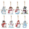 8Pcs noël bonhomme de neige double face-bricolage porte-clés