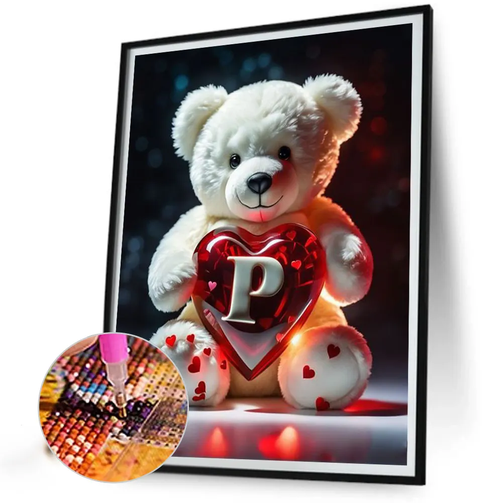 Diamond Painting - Full Square Drill - Bear Love P(Canvas|35*45cm)