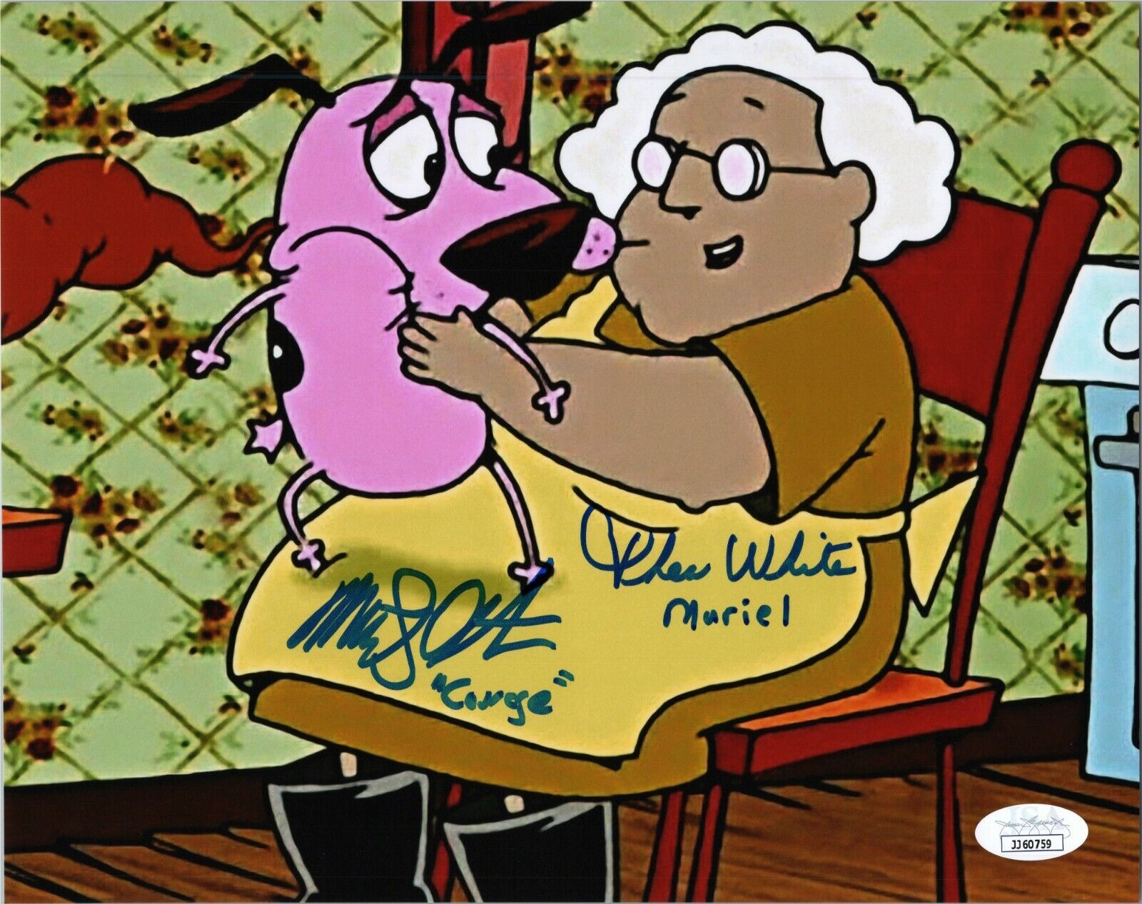 MARTY GRABSTEIN & THEA WHITE Hand-Signed COURAGE COWARDLY DOG 8x10 Photo Poster painting JSA COA