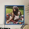 Crochet Girl With Ball Of Yarn-11CT Stamped/Counted Cross Stitch 50*50cm/19.69*19.69in tapestrymarket
