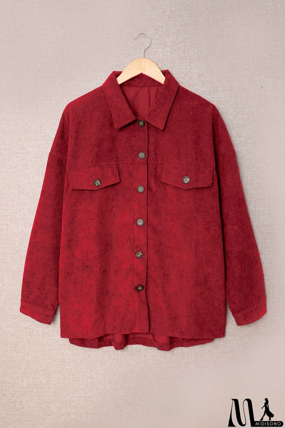 MidiSono - Fall Corduroy Shirt Coat