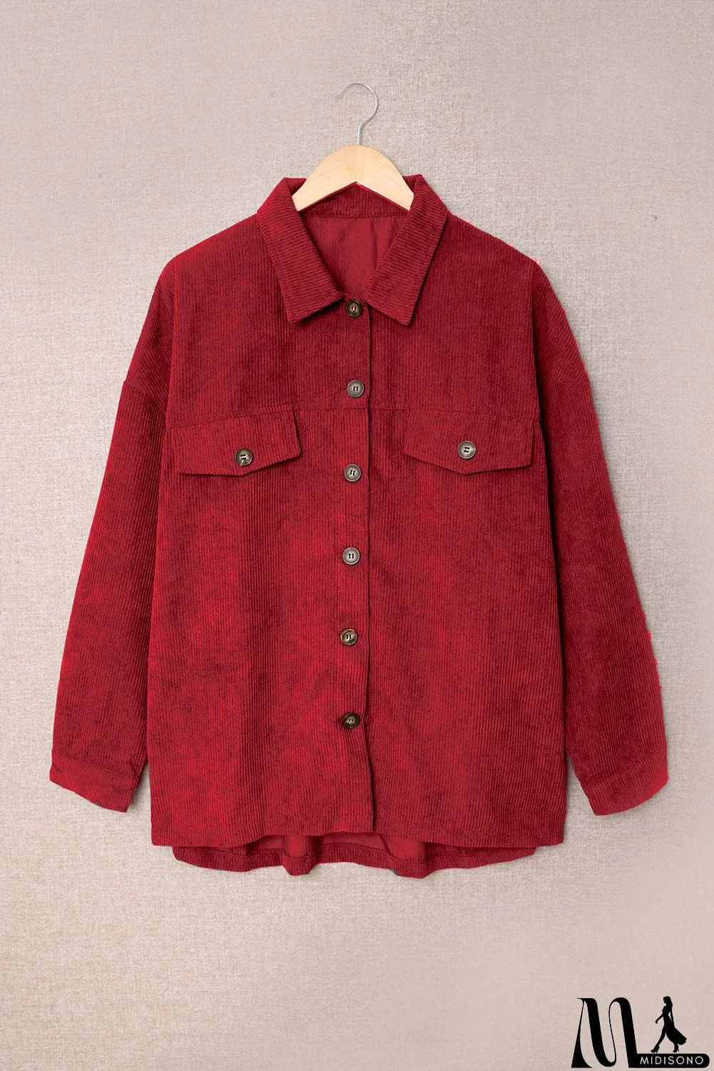 MidiSono - Fall Corduroy Shirt Coat