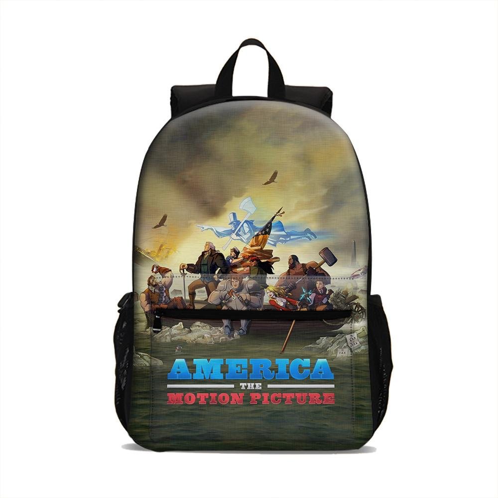 America The Motion Picture Backpack Lightweight Laptop Bag Large Capacity Kids Adults Use Sport Outdoor
