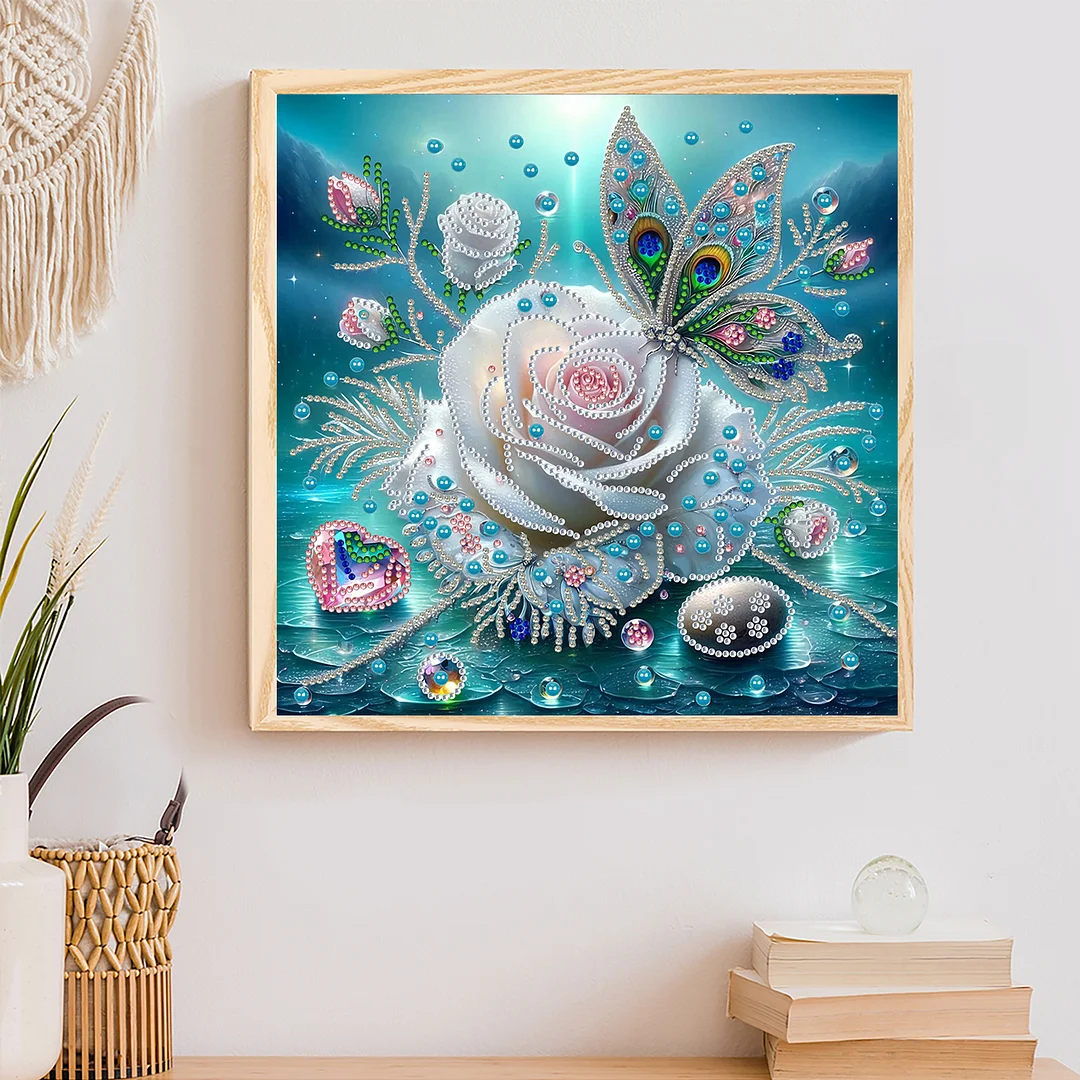 Blue Butterfly - Partial Special Shaped Drill Diamond Painting Kits (Canvas|30*30cm)