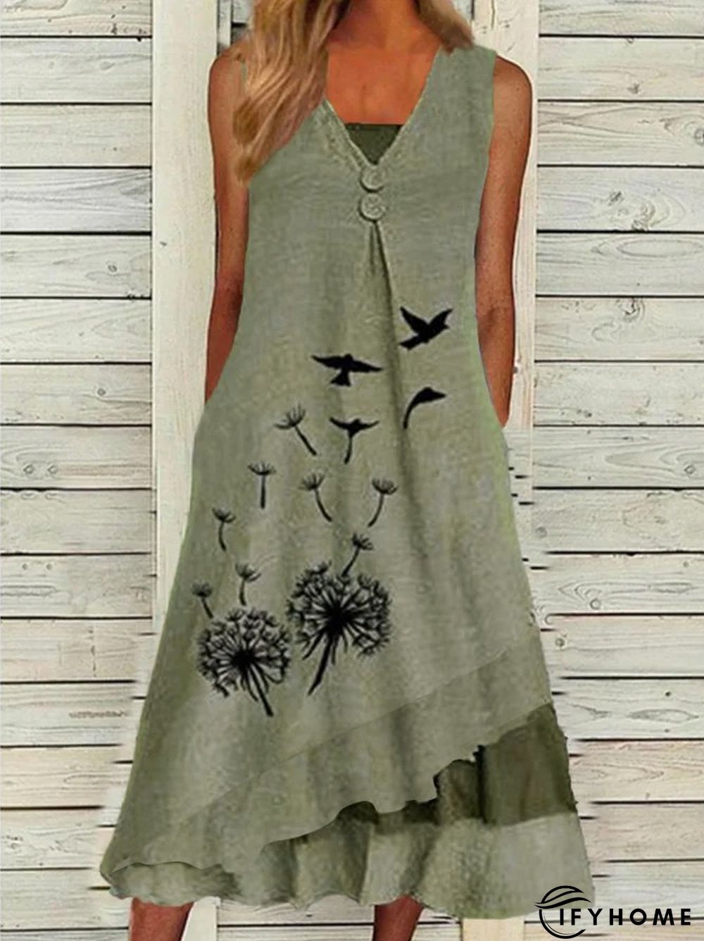 Dandelion Vacation Regular Fit Sleeveless Woven Dresses | IFYHOME