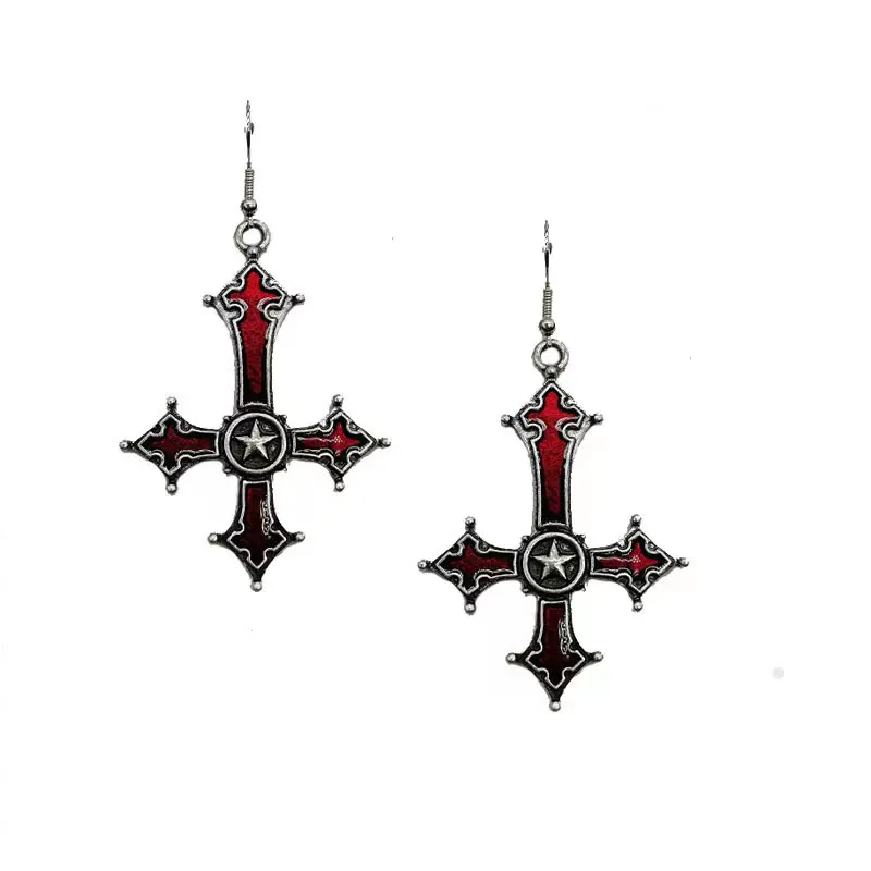 Halloween Gothic Cross Earrings Ear Clip