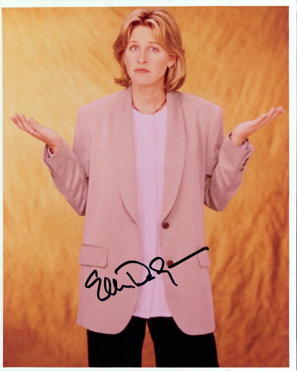 Ellen DeGeneres (Vintage full signature) in-person signed 8x10 Photo Poster painting