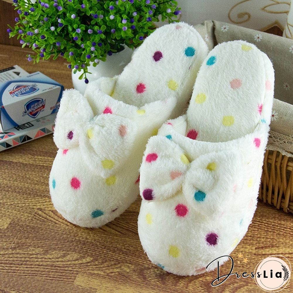 Women Cute Warm Soft Plush Slipper Ladies Home Non-Slip Slippers Indoor Shoes