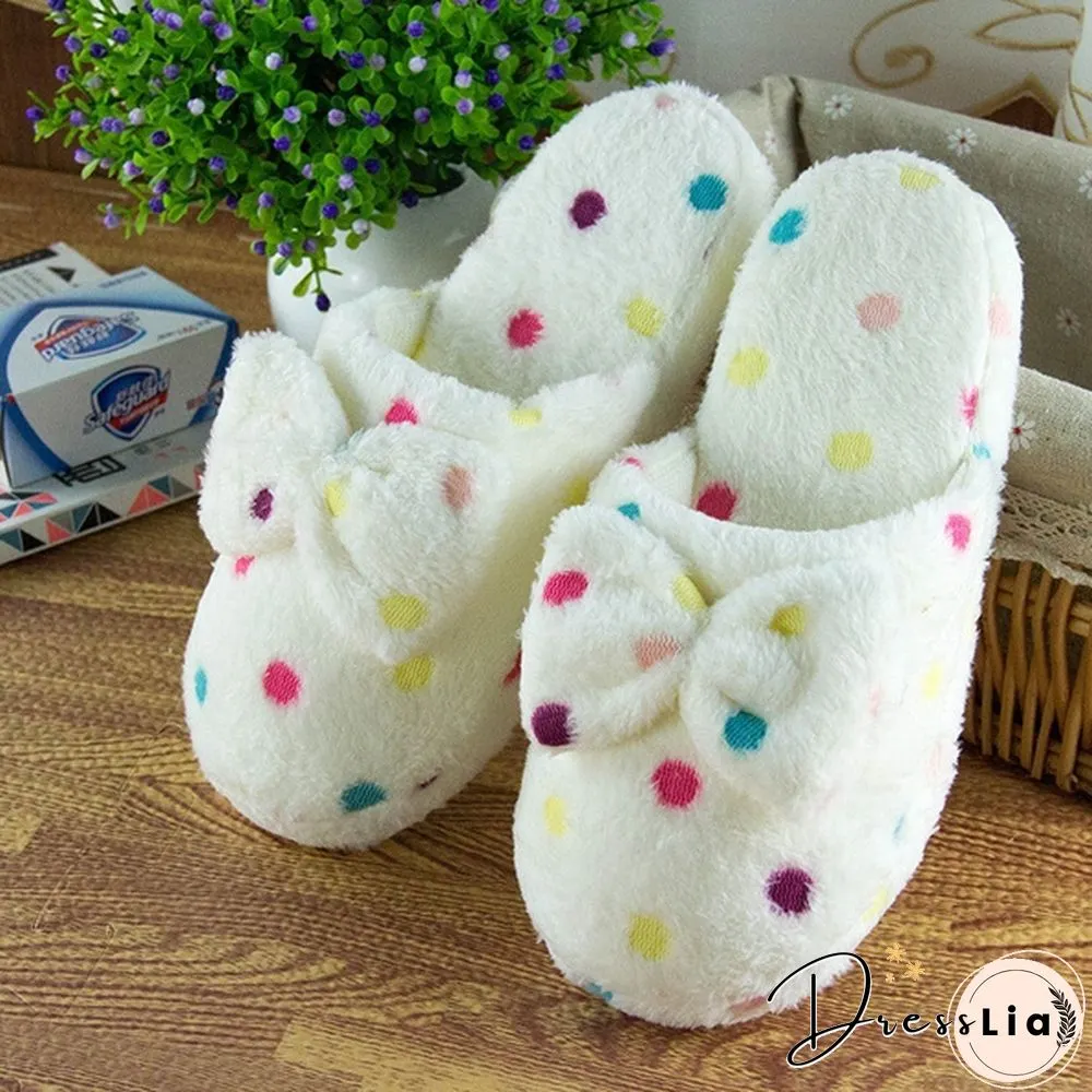 Women Cute Warm Soft Plush Slipper Ladies Home Non-Slip Slippers Indoor Shoes