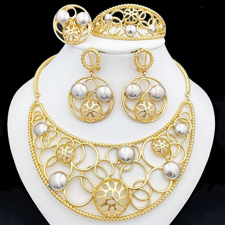 Fashion Jewelry Sets Gold Color Jewellery For Women Necklace Earring Sets