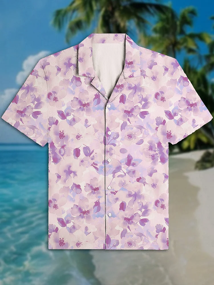 Men's Watercolor Flowers Art Print Shirt