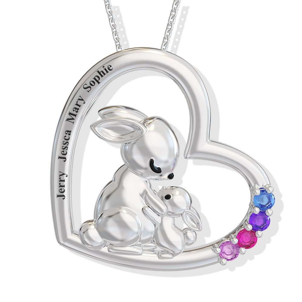 Vangogifts "Forever a star of the kids" classic mother heart necklace