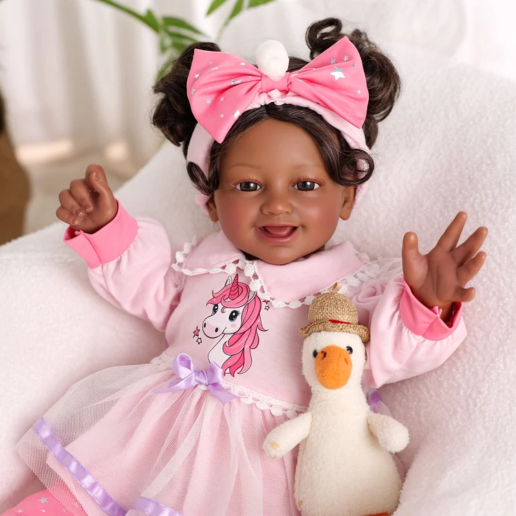 Babeside Smiling Reborn Baby Una&nbsp;20" African American Older Poseable Body