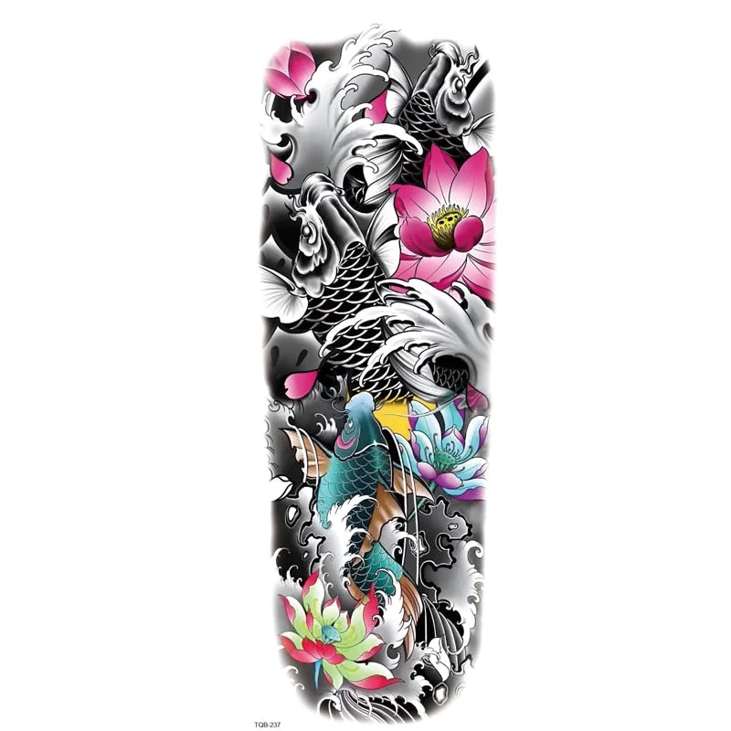 Fake Tattoo Dragon For Men Waterproof Sleeves Angel Tiger Snake Animal Stickers Waterproof Temporary Tattoos Skeleton Hand