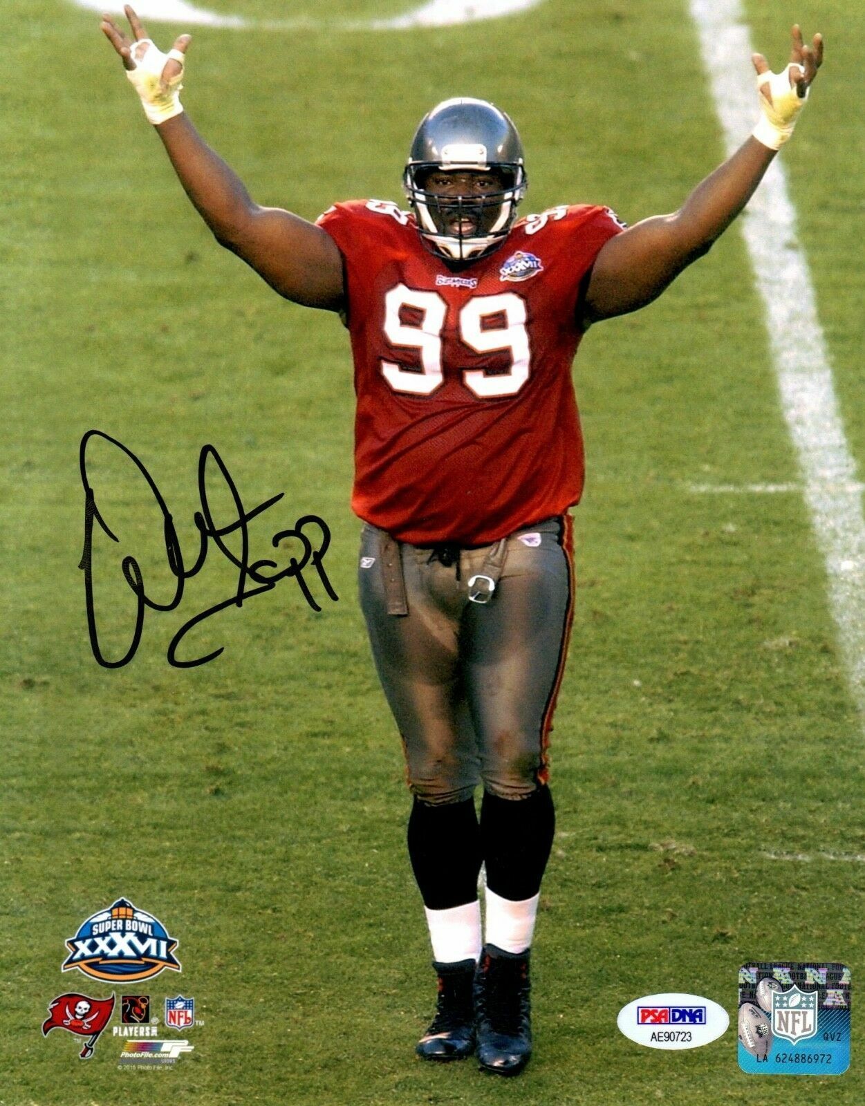 Warren Sapp autographed signed 8x10 NFL Tampa Bay Buccaneers PSA Photo Poster painting File