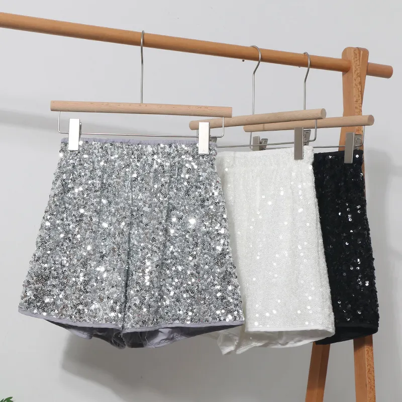 Churchf The Details Are Good, There Are Libu Lililiang Shorts High Waist Broad Leg Trousers Tight Waist Leisure Light Skin Hot Pants 9915