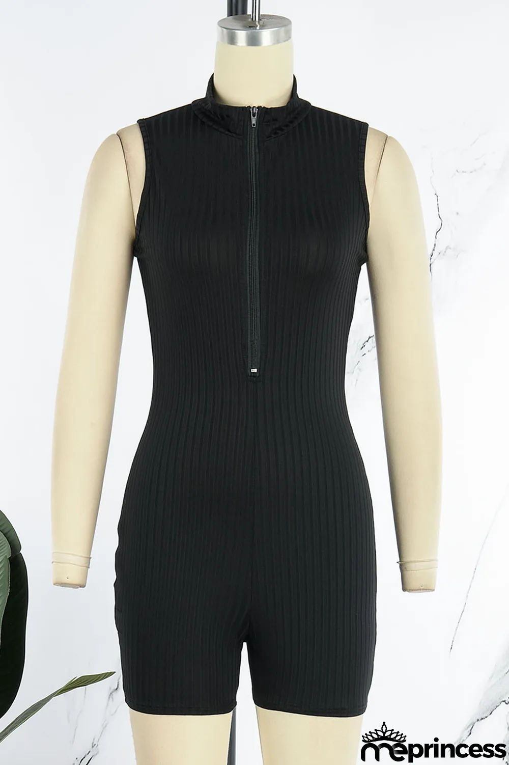 Pink Casual Solid Patchwork Zipper Collar Skinny Jumpsuits