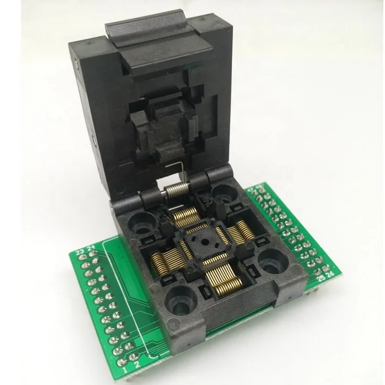 Slot TQFP48 LQFP48 Flip Test Stand QFP48 to DIP48 Electric Tabletop Flip Socket lqfp48 Socket TQFP48