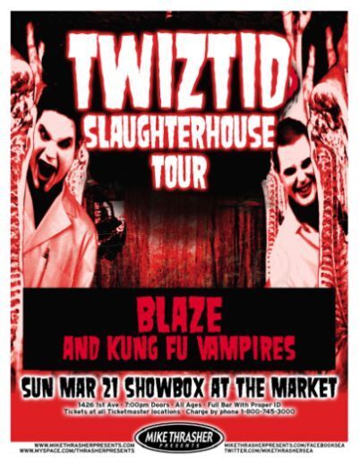 TWIZTID 2010 Gig POSTER Slaughterhouse Seattle Washington Concert