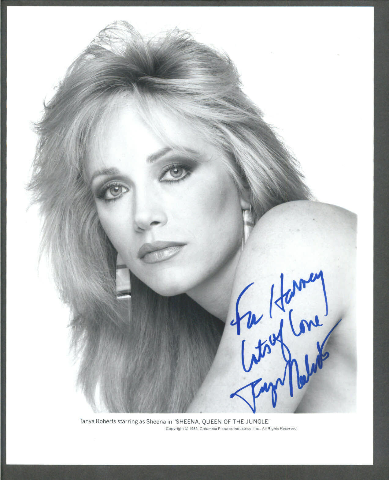 Tanya Roberts - 8x10 Signed Autograph Movie Still - Charlie's Angels - Sheena