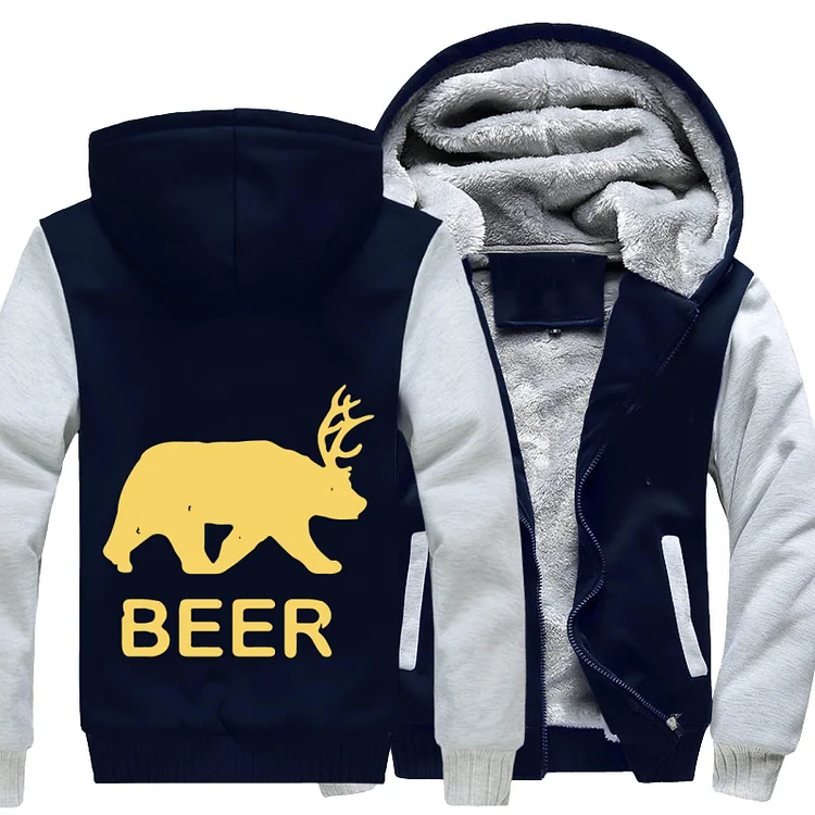 Beer Bear Deer, Beer Fleece Jacket