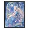 Anime Girl Under Moon-11CT Stamped Cross Stitch 45*60cm/17.72*23.62in(Big Size)
