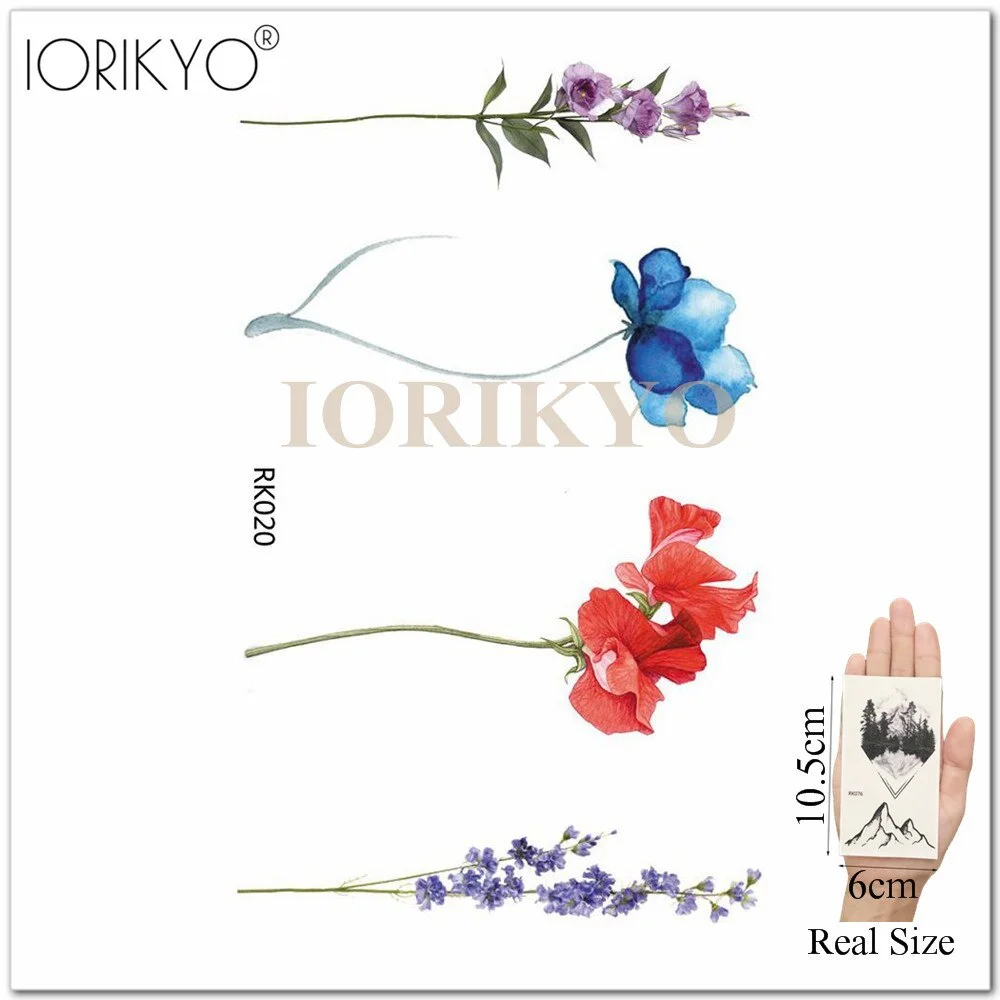 Cartoon Water Color Girls Tattoo Stickers Temporary Children Tattoo Women Stickers Ocean Jellyfish Beauty Flash Tatoos Cute