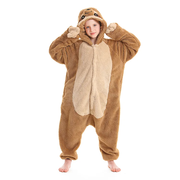 Kid Kigurumi Pajama Sloth Onesie Easy Toilet Jumpsuits Halloween