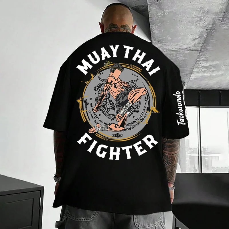 “Muay Thai” Printed Casual T-shirt