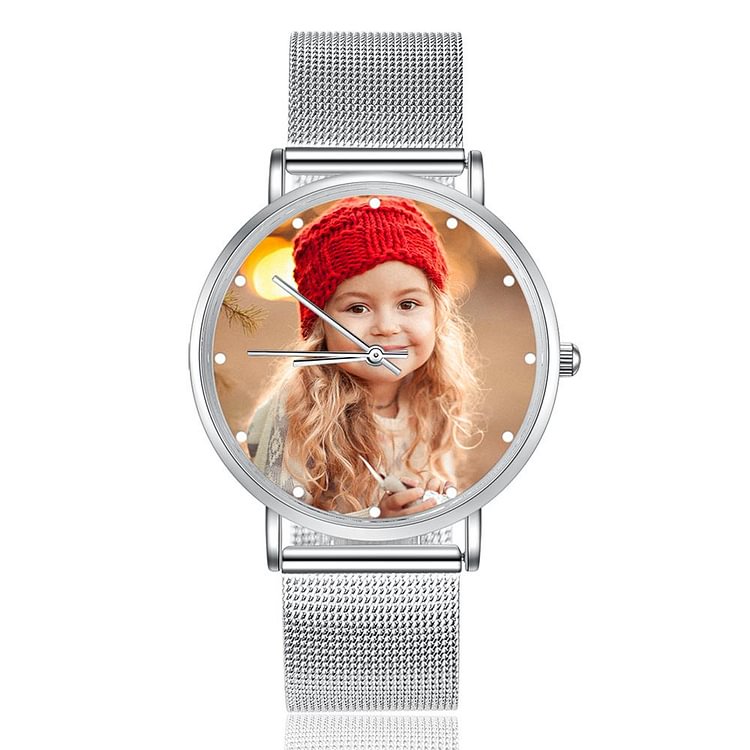 Reloj con 1 Foto Personalizado con Grabado de 1 Nombre o Pulsera con Mensaje para Mujer