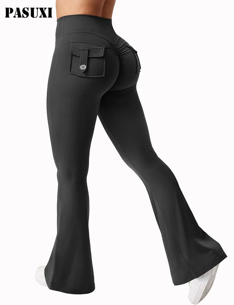 PASUXI Women's Yoga Pants Long Comfy Drawstring Trousers Loose Straight-Leg for Yoga Running Sporting with Pockets huanwei