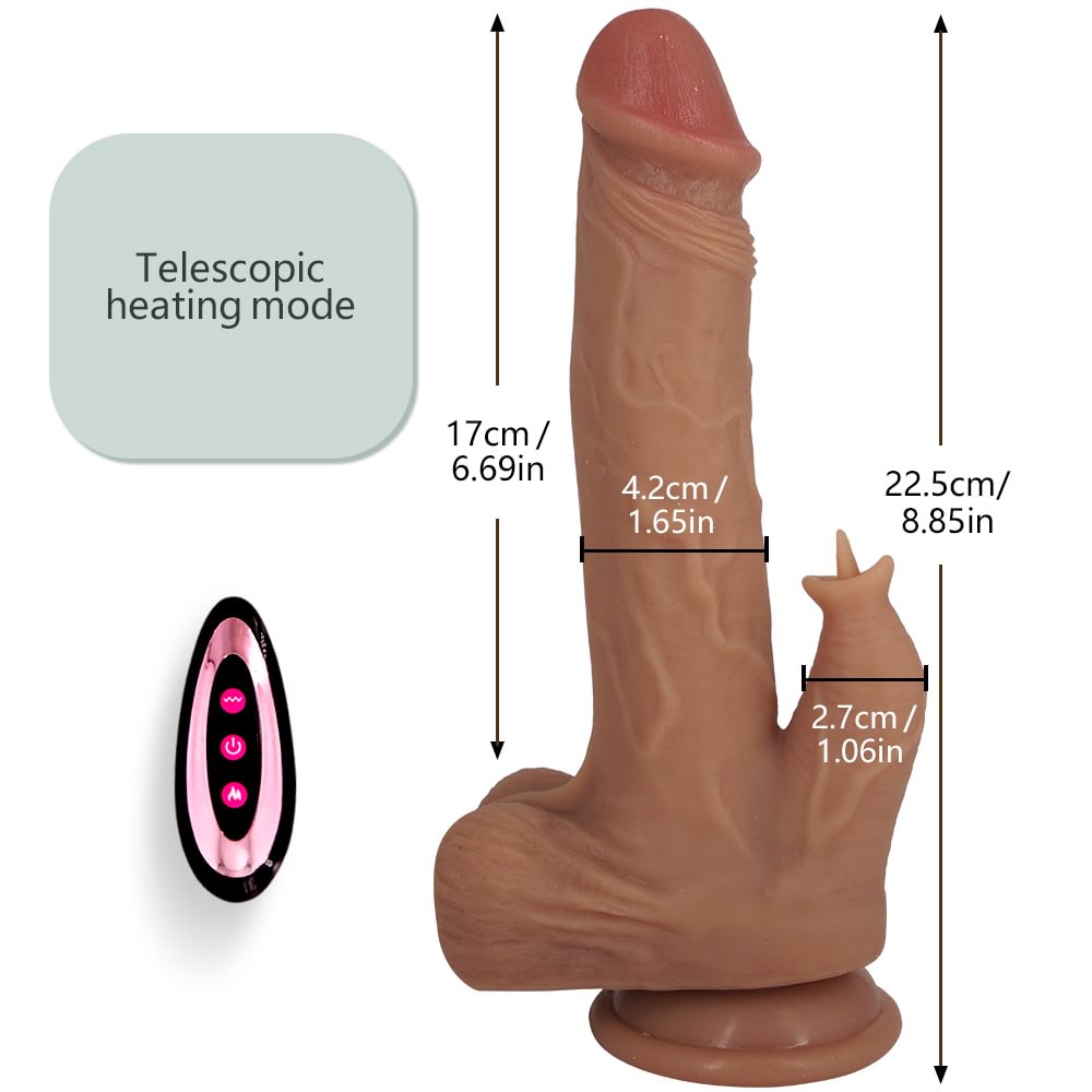 Wireless Remote Control Heating Retractable Tongue Licking Vibration Dildo 