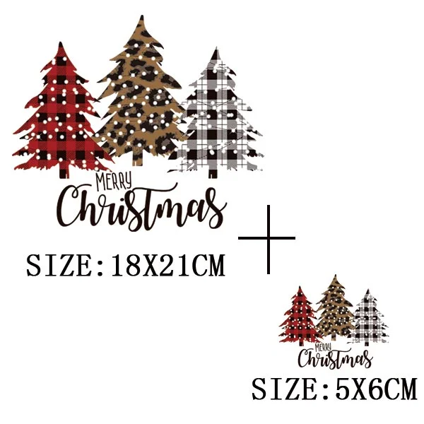 Beautiful Christmas Gift Thermal Sticker On Clothes DIY T-shirt Washable Iron On Patch For Clothing Christmas Design Patch Decor