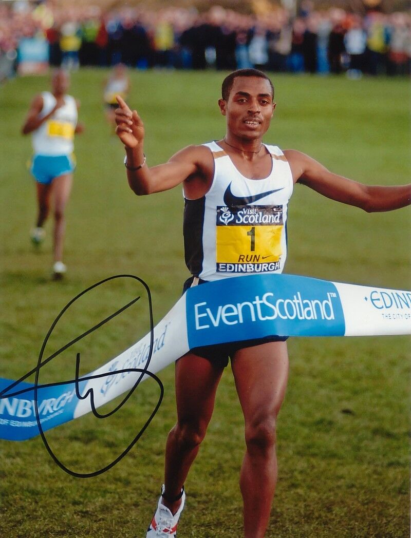 Kenenisa Bekele 1982- genuine autograph 8x11