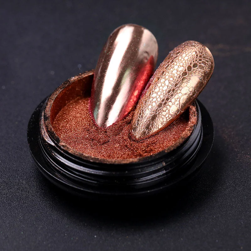 1 Box Rose Sliver Bubble Mirror Powder Metallic Nail Art Glitter iridescent Chrome Dust Sparkling Flakes Pigment Decoration