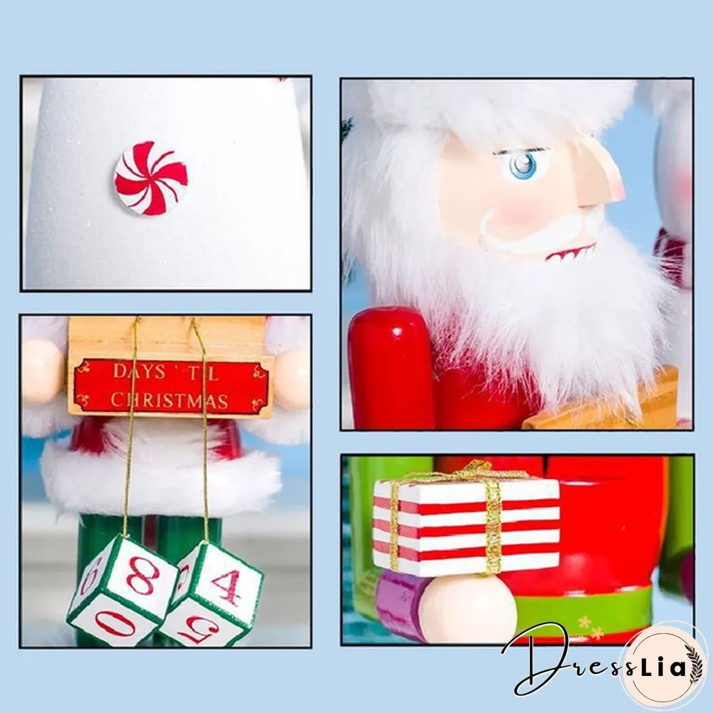 Christmas Wooden Standing Ornaments Cute Cartoon Santa Snowman Elf Nutcracker Doll Figures