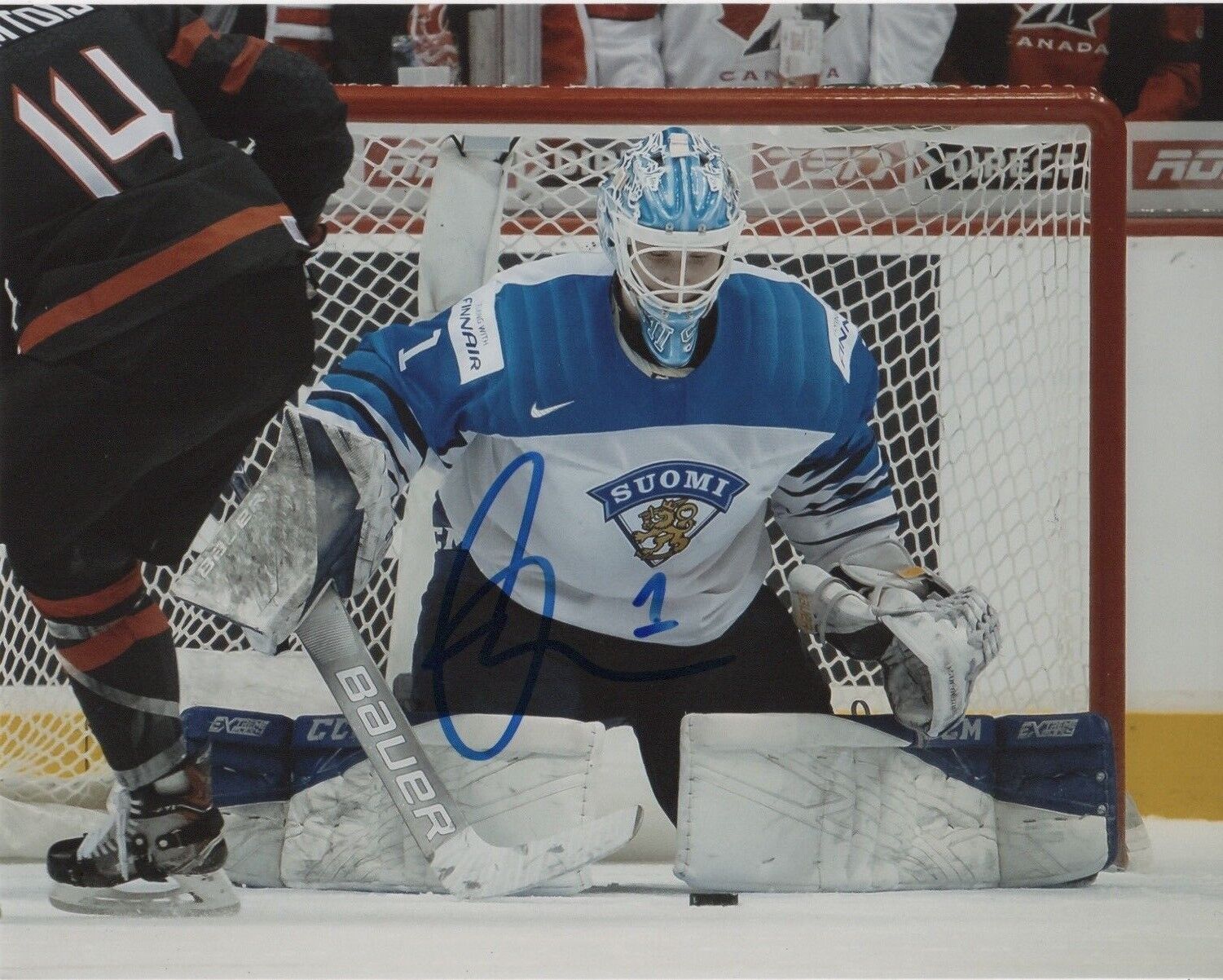 Team Finland Ukko Pekka Luukkonen Signed Autographed 8x10 IIHF Photo Poster painting COA #7