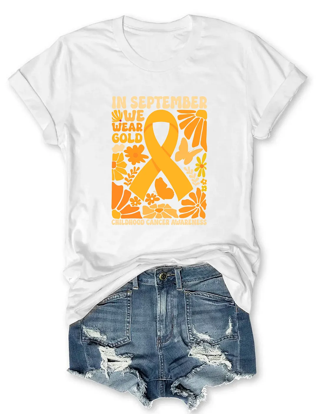 In September We wear Gold Childhood Cancer Awareness T-shirt