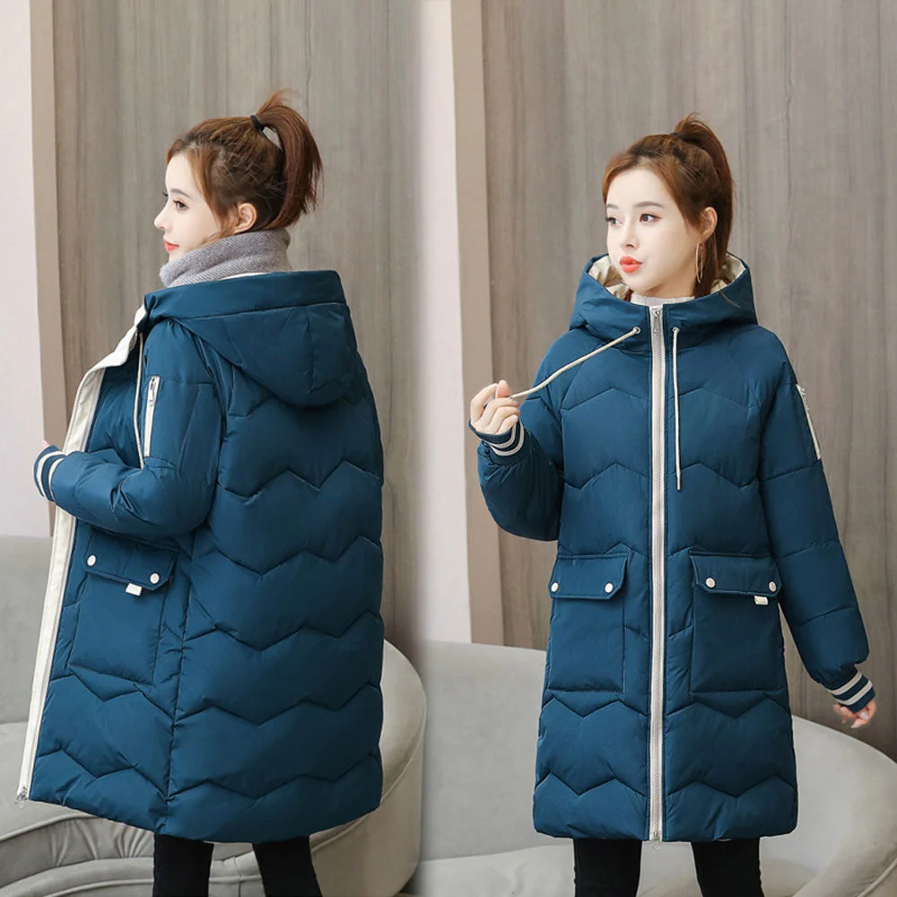 Winter Jacket Women Long Parka Hooded Warm Women Winter Jacket Coat Windbreak Cotton Padded Jacket Plus Size Lady Puffer Jacket