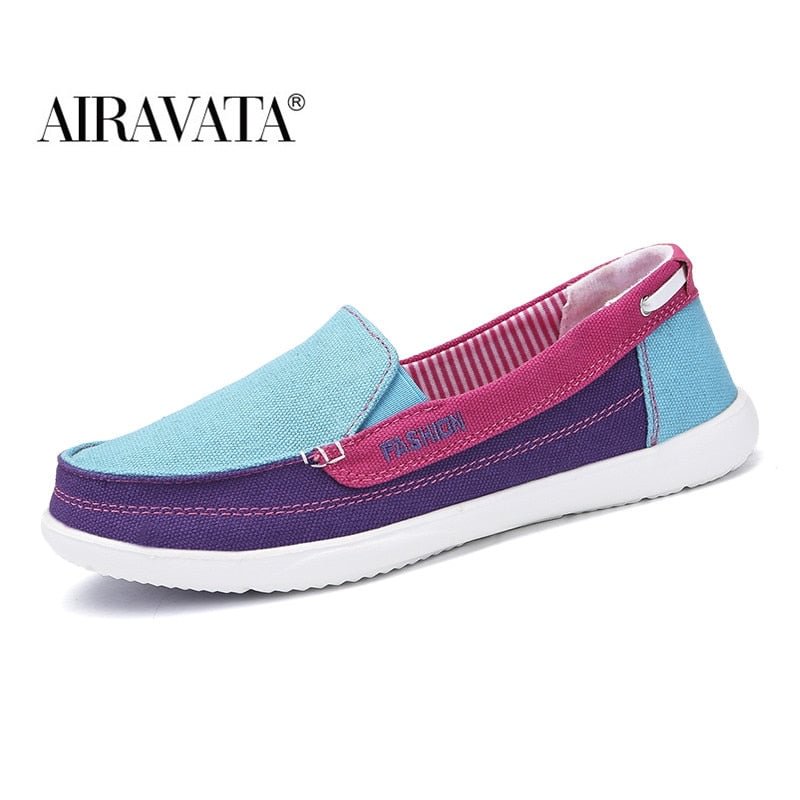 Women's Loafers Summer Walking Shoes Canvas Fashion Casual Sneakers Comfortable Flats Slip-on Breathable Footwear