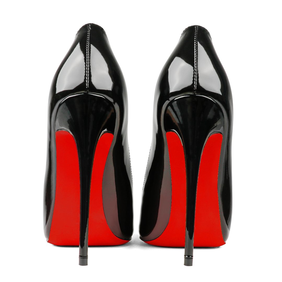 120mm Women's Red Bottom Gradient High Heels Pointed Toe Fashion Patent Stiletto Pumps-MERUMOTE