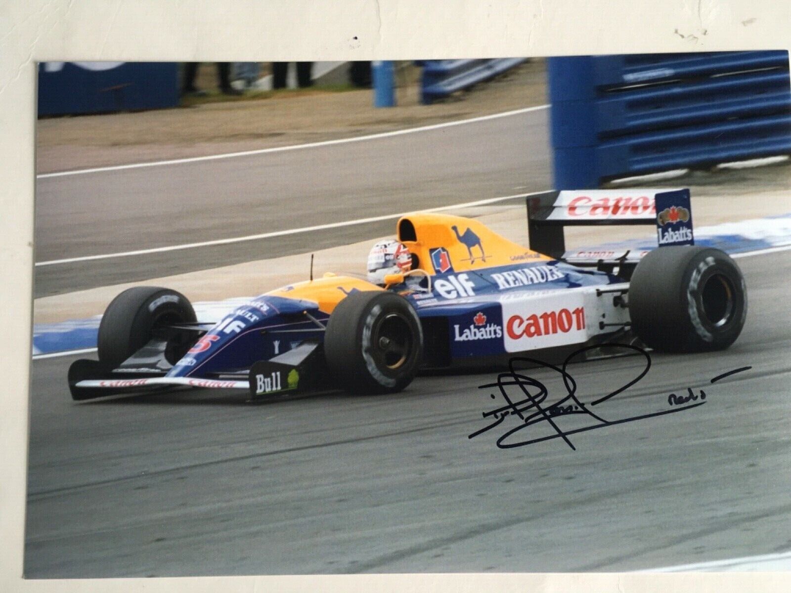 Nigel Mansell Signed full Autograph With Red five Formula 1 Motor racing