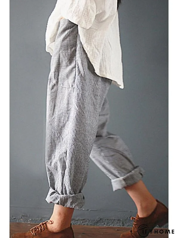 Loose Fitting Striped Pants | IFYHOME